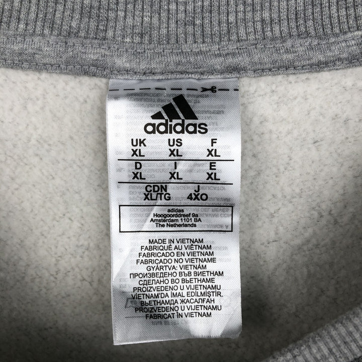Adidas logo sweatshirt, men's size XL cotton gray type Vintage Second Hand