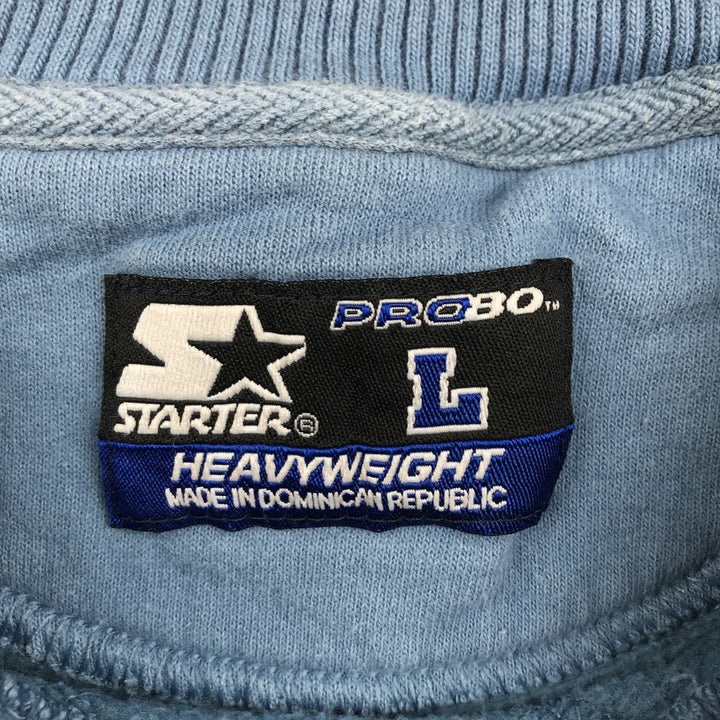 90'S Starter HEAVYWEIGHT One-Point Logo Sweatshirt, Men's Size L (Equivalent), Vintage unclear Blue type light blue Vintage Second Hand