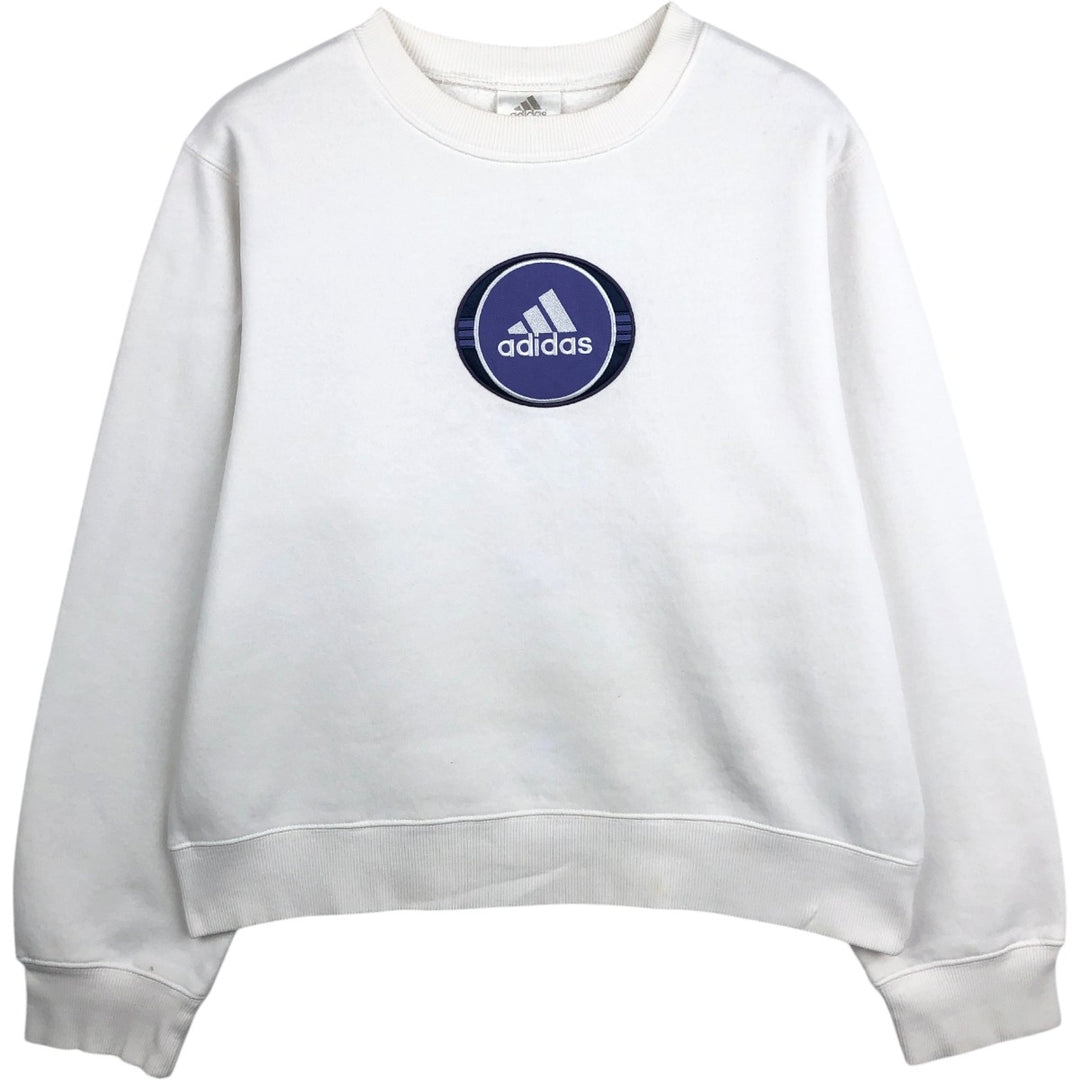 00'S Adidas logo sweatshirt, men's size L cotton white type Vintage Second Hand
