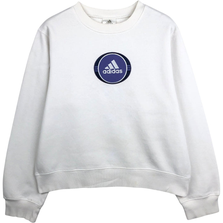 00'S Adidas logo sweatshirt, men's size L cotton white type Vintage Second Hand