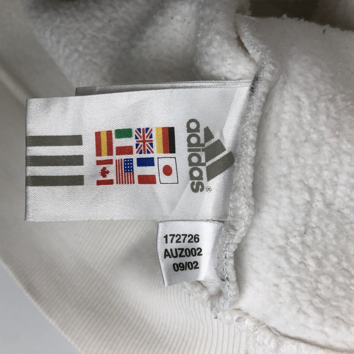 00'S Adidas logo sweatshirt, men's size L cotton white type Vintage Second Hand