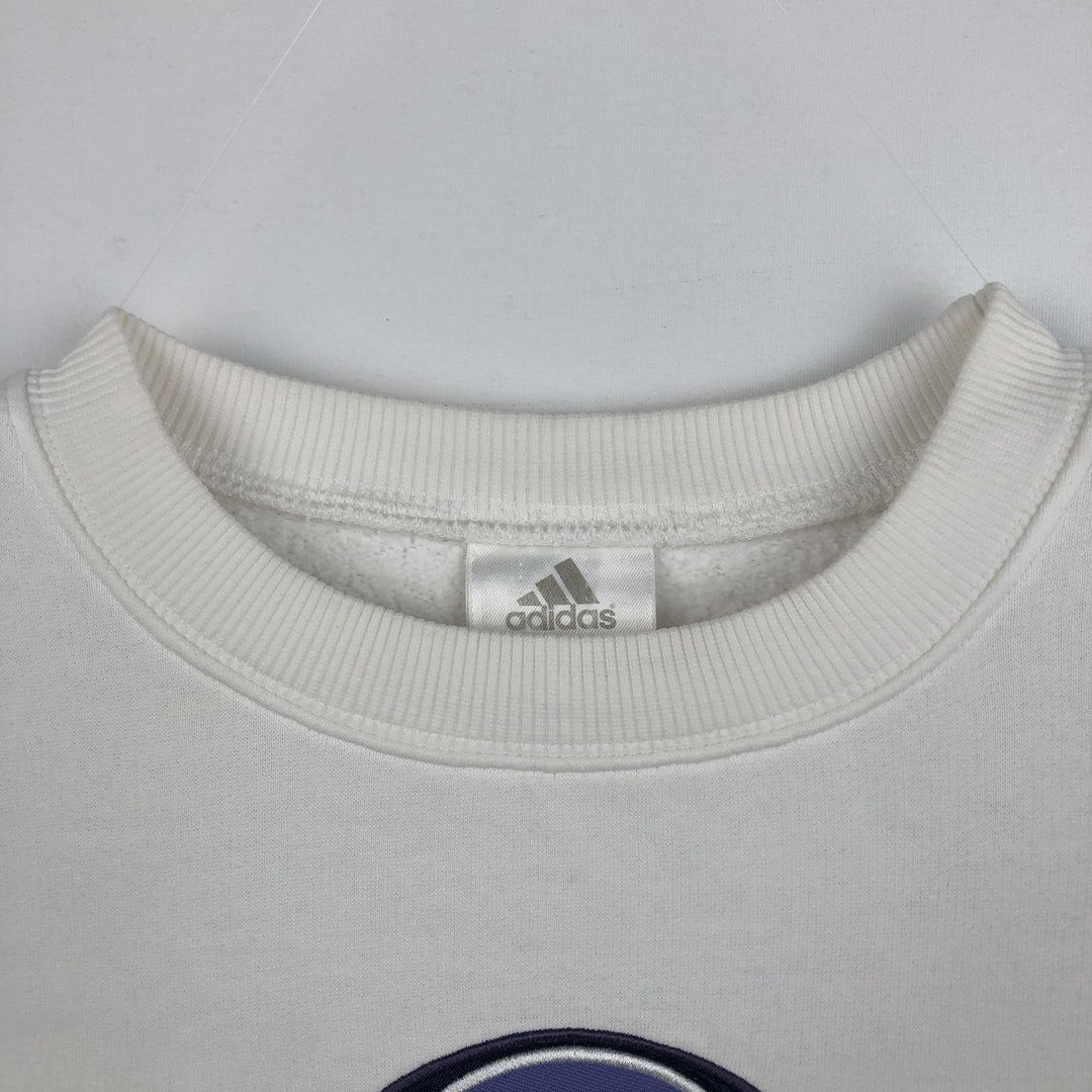 00'S Adidas logo sweatshirt, men's size L cotton white type Vintage Second Hand