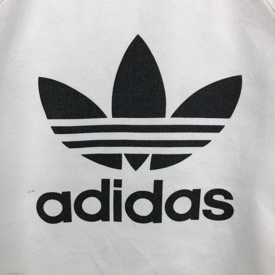 Adidas logo sweatshirt, men's size S cotton white type Vintage Second Hand