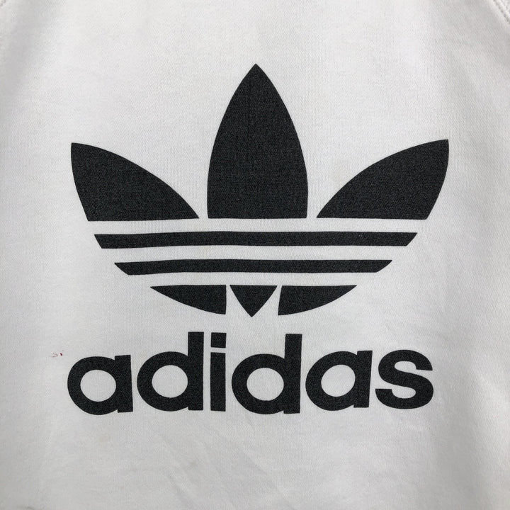Adidas logo sweatshirt, men's size S cotton white type Vintage Second Hand