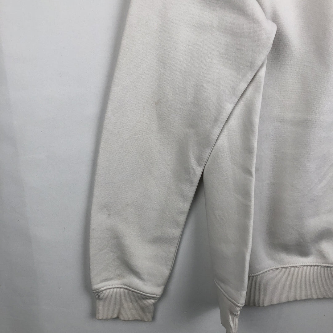 Adidas logo sweatshirt, men's size S cotton white type Vintage Second Hand