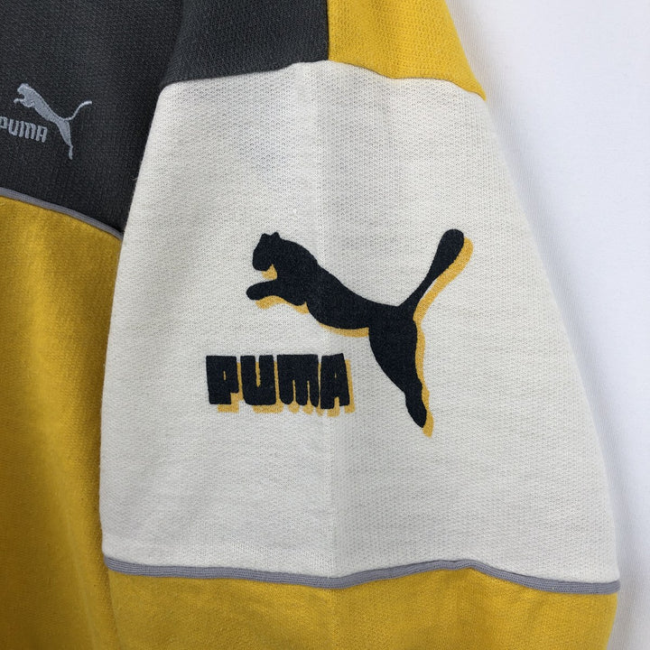 80s-90'S Puma Logo Sweatshirt, Men's Size XL (approx.), Vintage unclear yellow type Vintage Second Hand