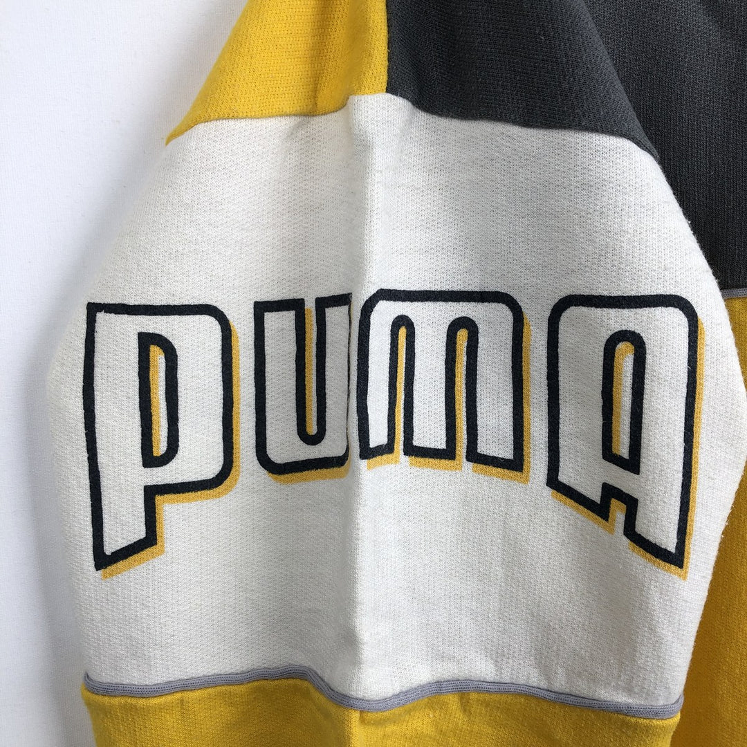 80s-90'S Puma Logo Sweatshirt, Men's Size XL (approx.), Vintage unclear yellow type Vintage Second Hand