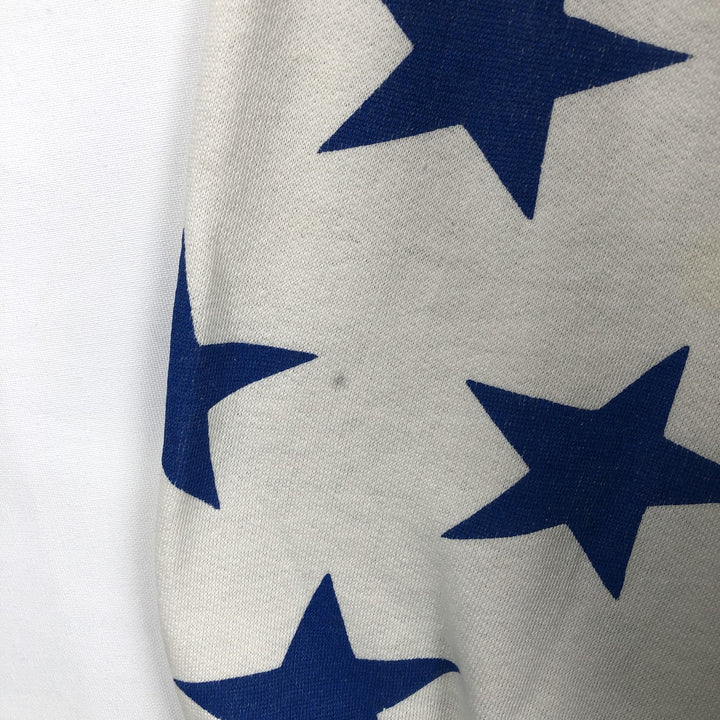 80'S Reebok All-Over Print Logo Sweatshirt, Men's Size L (approx.), Vintage polyester white type Vintage Second Hand