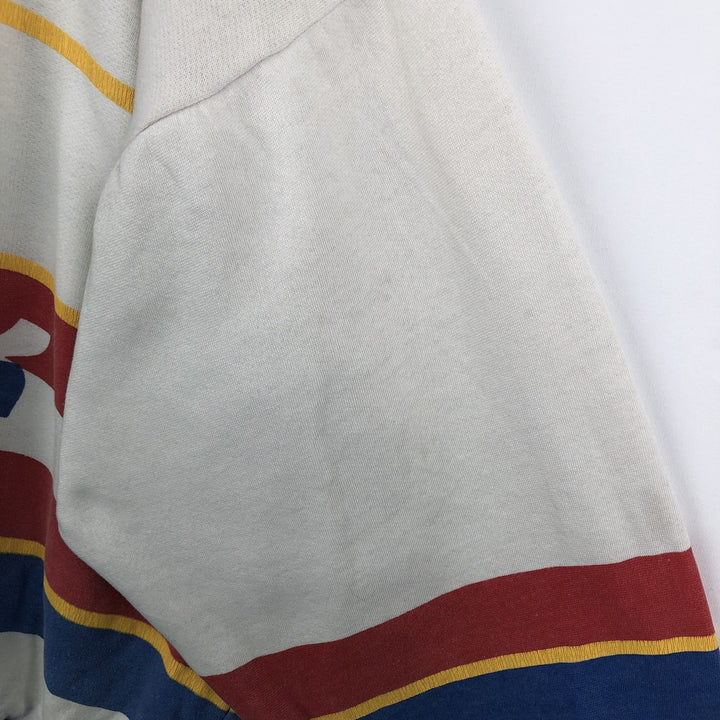 80'S Reebok All-Over Print Logo Sweatshirt, Men's Size L (approx.), Vintage polyester white type Vintage Second Hand