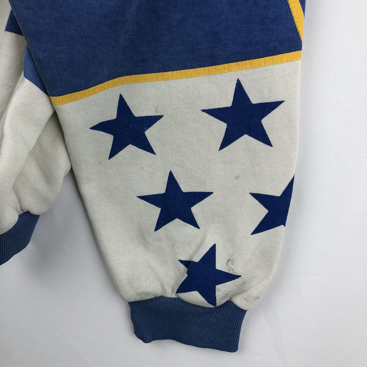 80'S Reebok All-Over Print Logo Sweatshirt, Men's Size L (approx.), Vintage polyester white type Vintage Second Hand