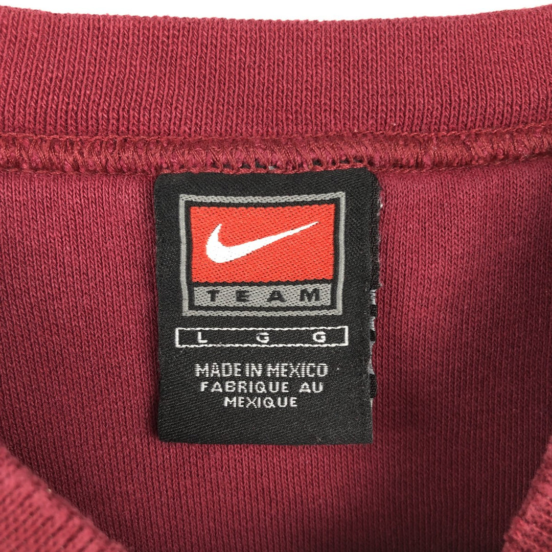 2000'S Nike Team Logo Sweatshirt, Men's Size L cotton wine-red Vintage Second Hand