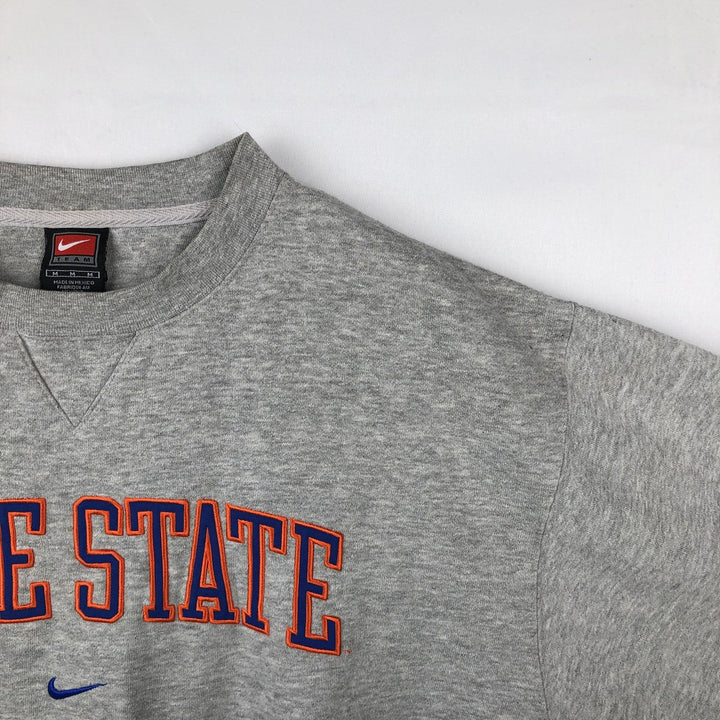 2000'S Nike Team Center Logo College Sweatshirt (Men's Size M) cotton gray type Vintage Second Hand