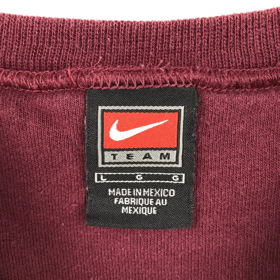 ~2000'S Nike TEAM HARVARD Harvard University Center Logo College Sweatshirt (Men's Size L) cotton wine-red Vintage Second Hand