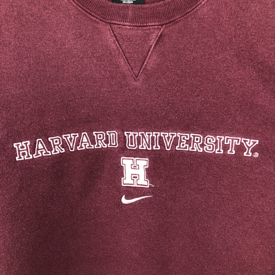 ~2000'S Nike TEAM HARVARD Harvard University Center Logo College Sweatshirt (Men's Size L) cotton wine-red Vintage Second Hand