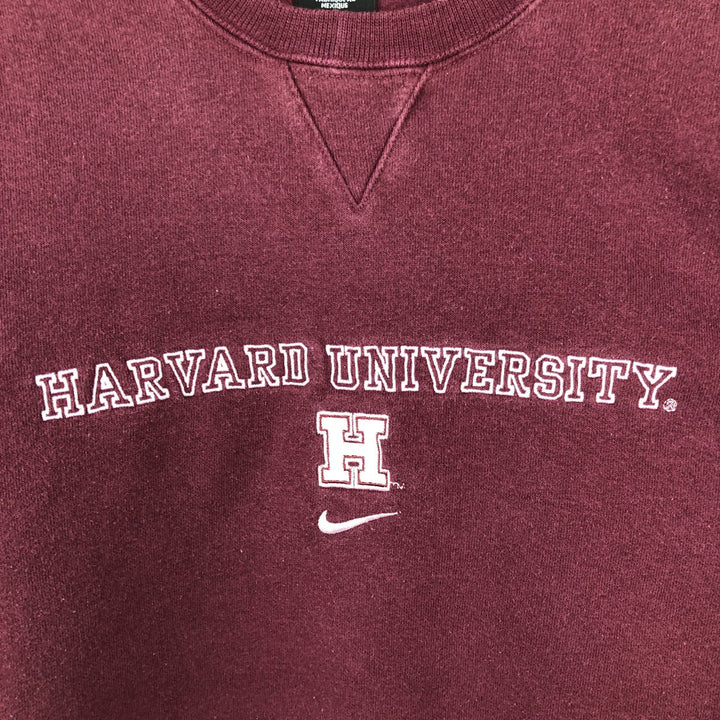 ~2000'S Nike TEAM HARVARD Harvard University Center Logo College Sweatshirt (Men's Size L) cotton wine-red Vintage Second Hand