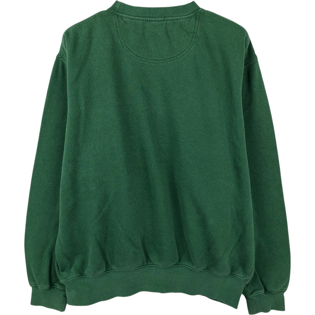 ~2000'S Nike TEAM MICHIGAN STATE Michigan State University Center Logo College Sweatshirt (Men's Size M) cotton green type Vintage Second Hand