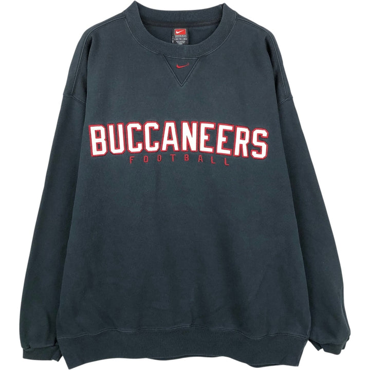 2000'S Nike TEAM Center Logo Tampa Bay Buccaneers Sweatshirt (Men's XL equivalent) unclear black type Vintage Second Hand