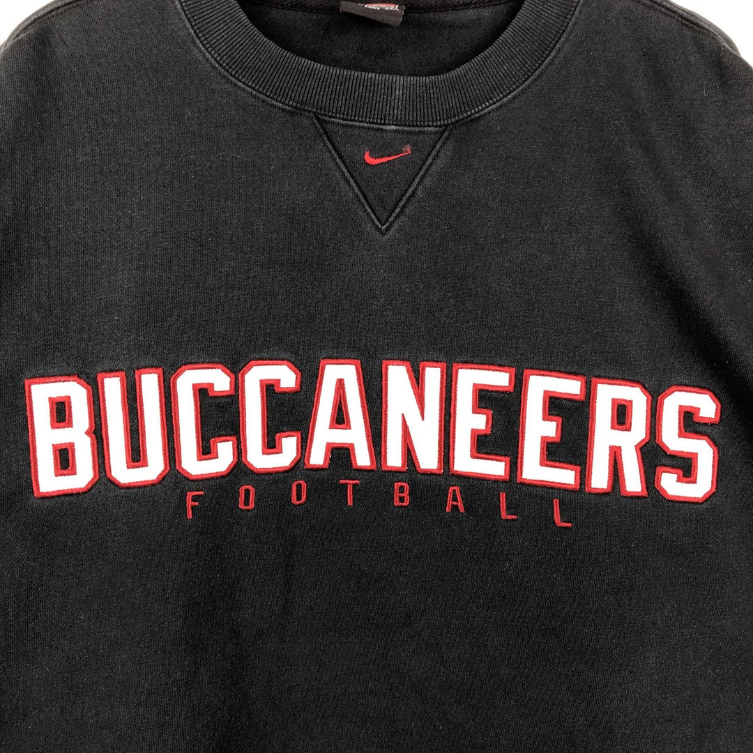 2000'S Nike TEAM Center Logo Tampa Bay Buccaneers Sweatshirt (Men's XL equivalent) unclear black type Vintage Second Hand