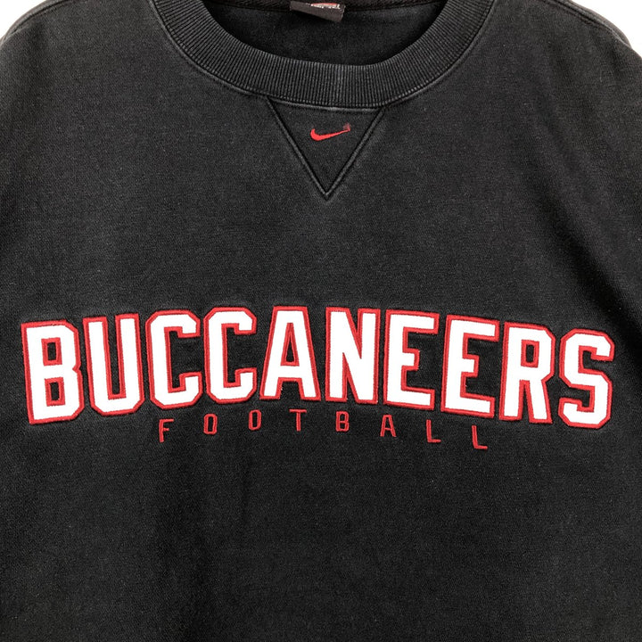 2000'S Nike TEAM Center Logo Tampa Bay Buccaneers Sweatshirt (Men's XL equivalent) unclear black type Vintage Second Hand