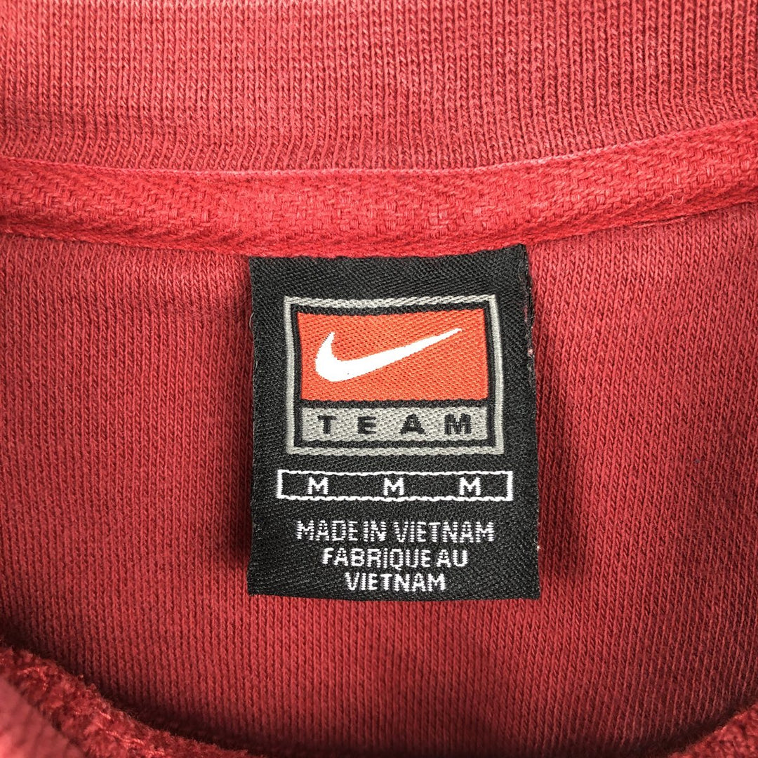 ~00'S Nike NIKE TEAM College Sweatshirt Trainer Men's M size cotton wine-red Vintage Second Hand