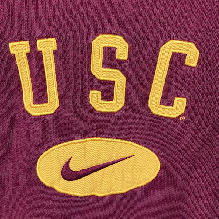 ~00'S Nike NIKE TEAM College Sweatshirt Trainer Men's M size cotton wine-red Vintage Second Hand