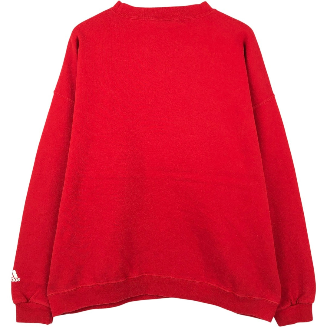 ~2000'S Adidas College Sweatshirt, Men's Size XL cotton red type Vintage Second Hand