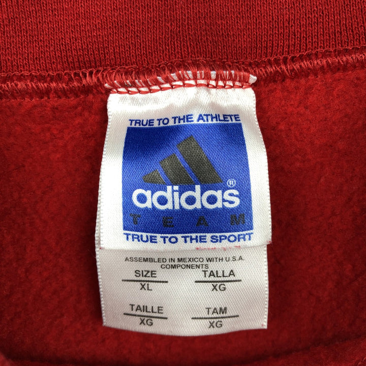 ~2000'S Adidas College Sweatshirt, Men's Size XL cotton red type Vintage Second Hand
