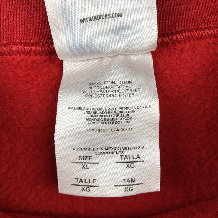 ~2000'S Adidas College Sweatshirt, Men's Size XL cotton red type Vintage Second Hand