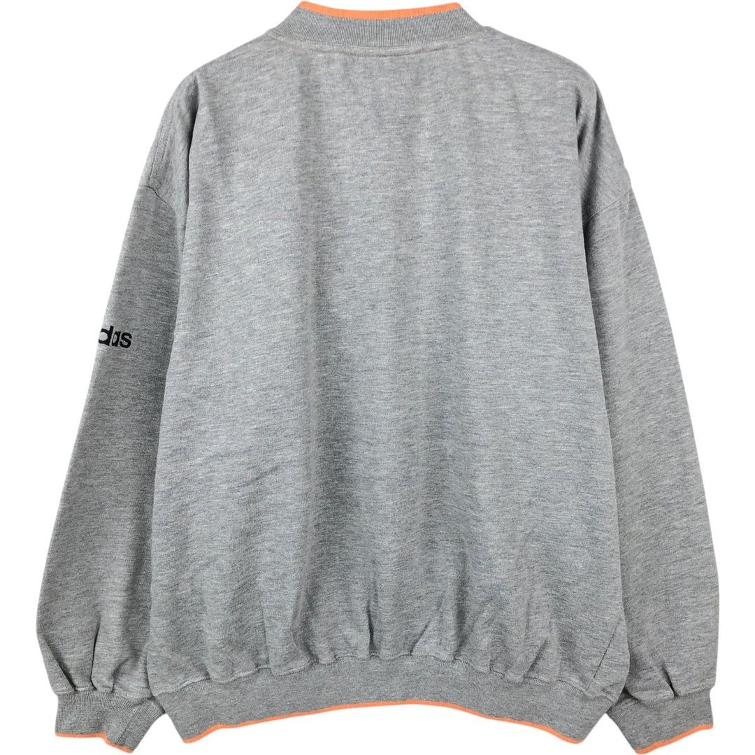 1980'S Adidas Trefoil Logo V-neck Sweatshirt, Men's Size M (approx.), Vintage cotton gray type Vintage Second Hand