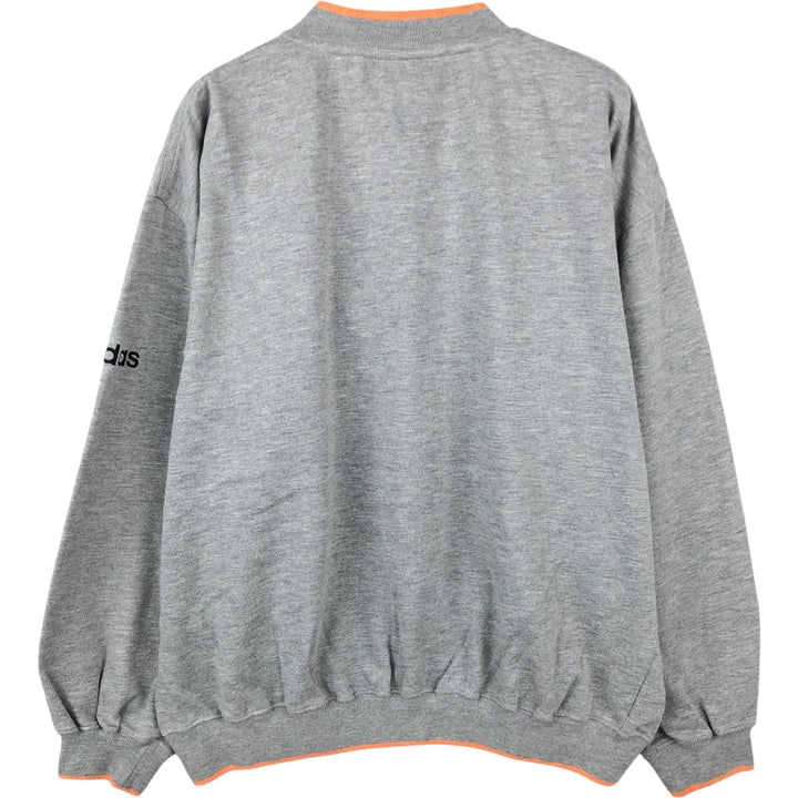1980'S Adidas Trefoil Logo V-neck Sweatshirt, Men's Size M (approx.), Vintage cotton gray type Vintage Second Hand