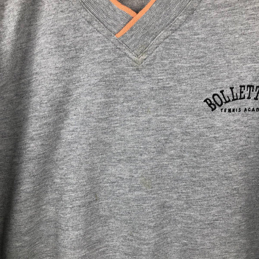 1980'S Adidas Trefoil Logo V-neck Sweatshirt, Men's Size M (approx.), Vintage cotton gray type Vintage Second Hand