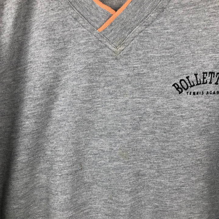 1980'S Adidas Trefoil Logo V-neck Sweatshirt, Men's Size M (approx.), Vintage cotton gray type Vintage Second Hand