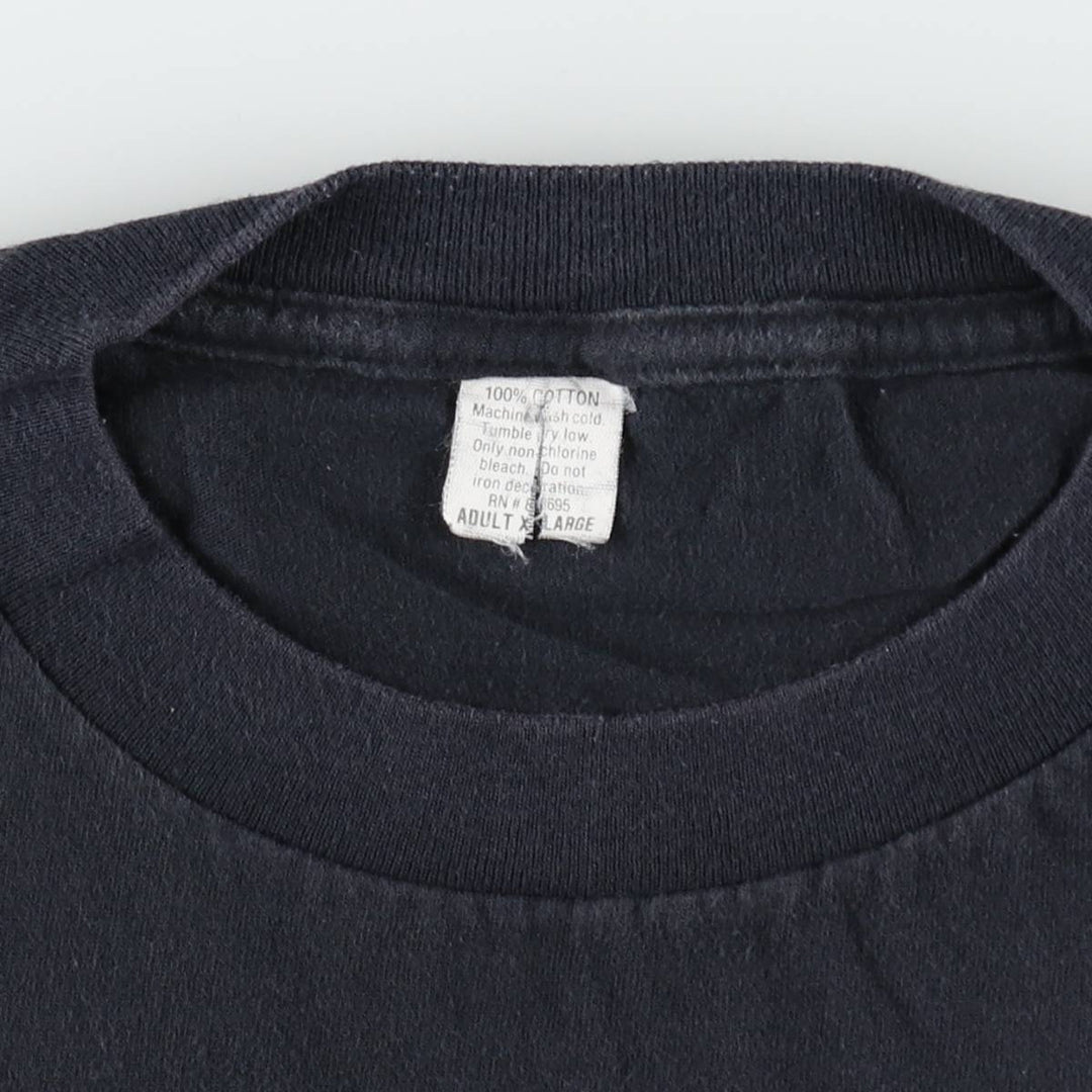 90'S plain pocket t-shirt, men's size XL equivalent, vintage. cotton black type Vintage Second Hand