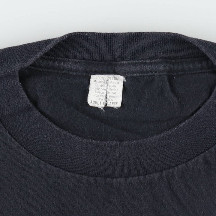 90'S plain pocket t-shirt, men's size XL equivalent, vintage. cotton black type Vintage Second Hand