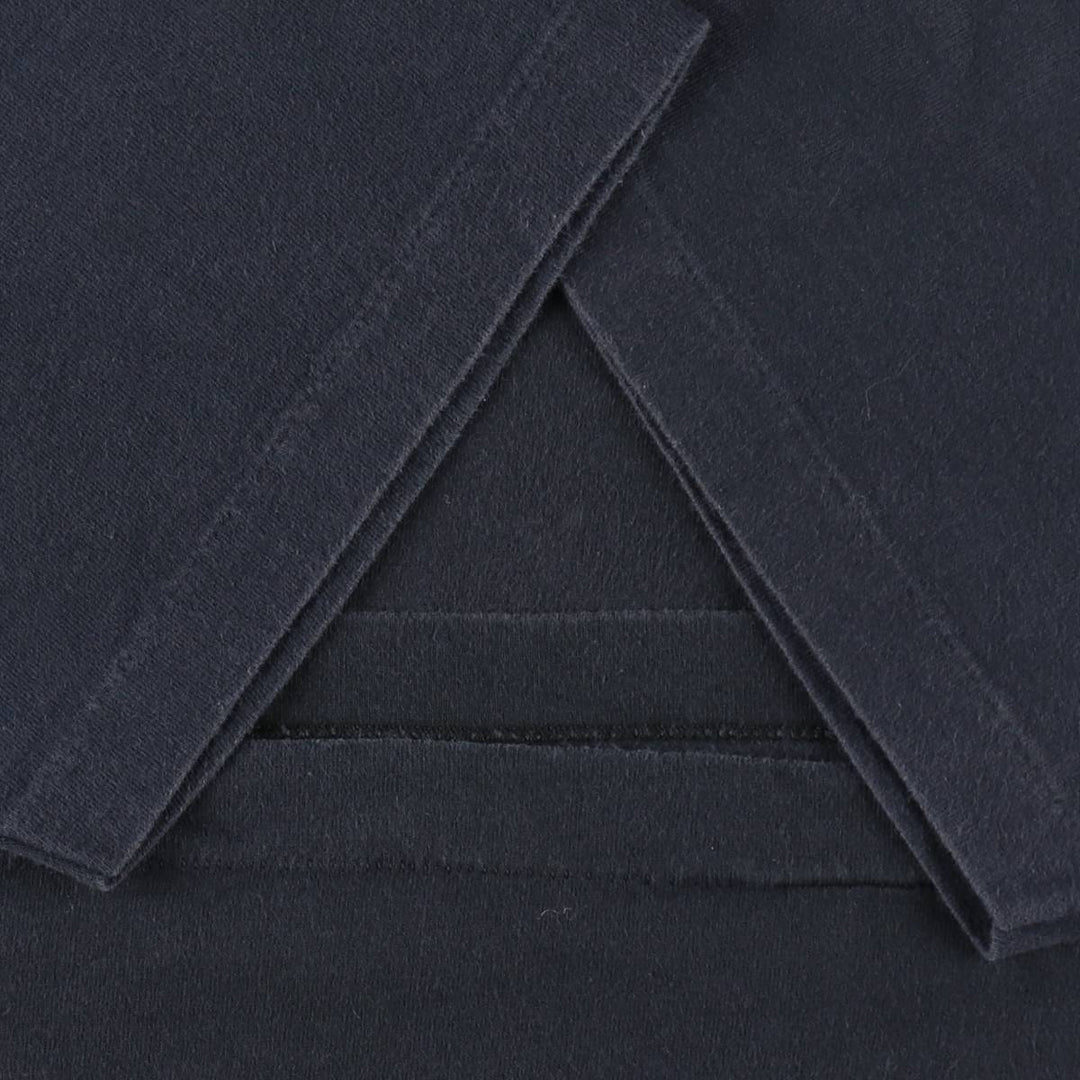 90'S plain pocket t-shirt, men's size XL equivalent, vintage. cotton black type Vintage Second Hand