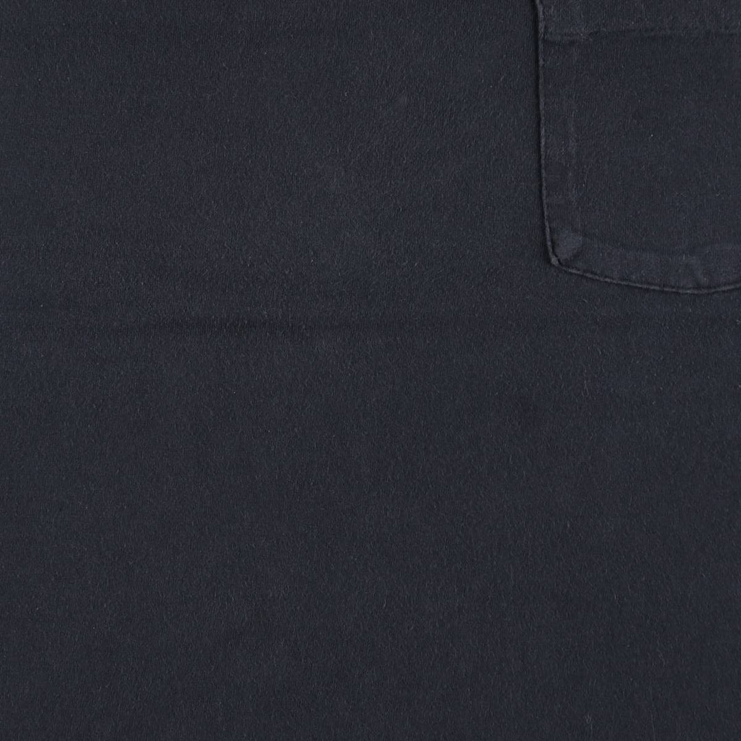 90'S plain pocket t-shirt, men's size XL equivalent, vintage. cotton black type Vintage Second Hand