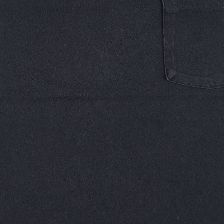90'S plain pocket t-shirt, men's size XL equivalent, vintage. cotton black type Vintage Second Hand