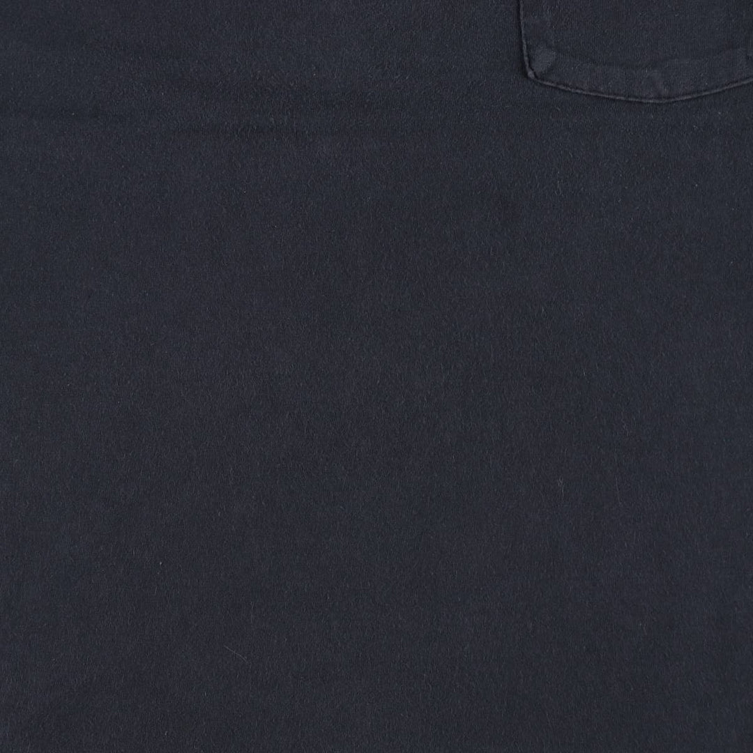90'S plain pocket t-shirt, men's size XL equivalent, vintage. cotton black type Vintage Second Hand