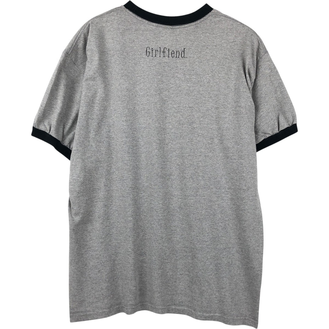 Anvil Ringer T-Shirt, Men's Size XL cotton gray type Vintage Second Hand