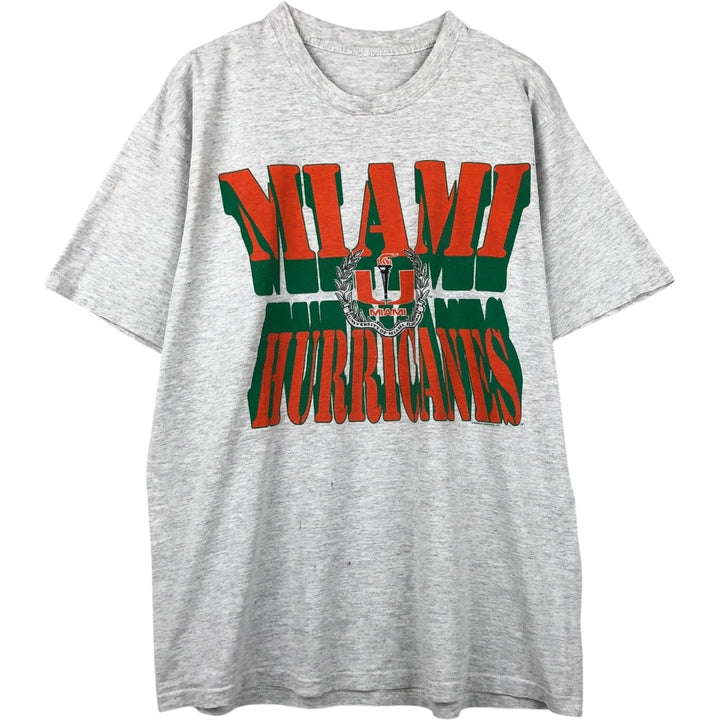 ~90'S College T-shirt, Men's Size L (approx.), Vintage unclear gray type Vintage Second Hand