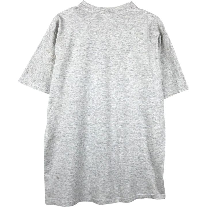 ~90'S College T-shirt, Men's Size L (approx.), Vintage unclear gray type Vintage Second Hand