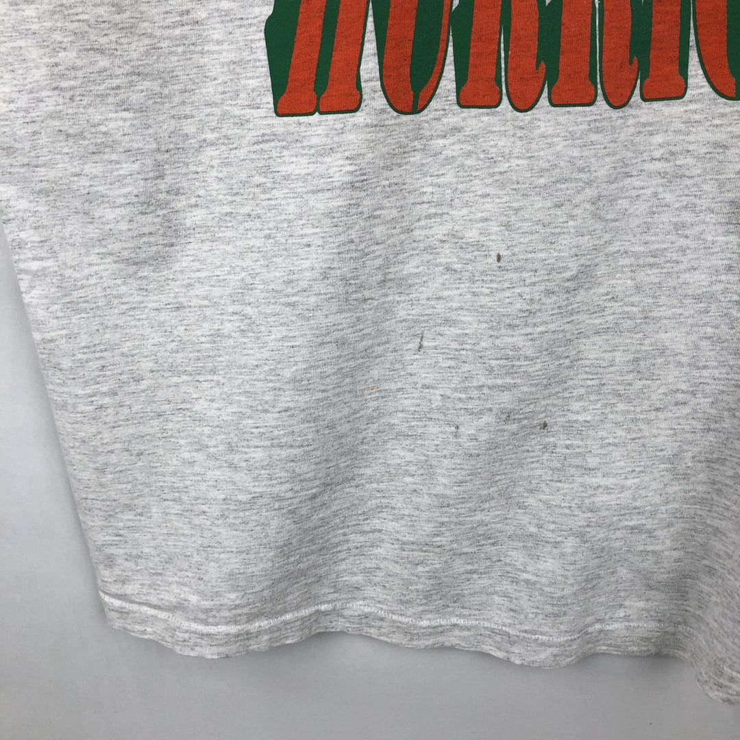 ~90'S College T-shirt, Men's Size L (approx.), Vintage unclear gray type Vintage Second Hand