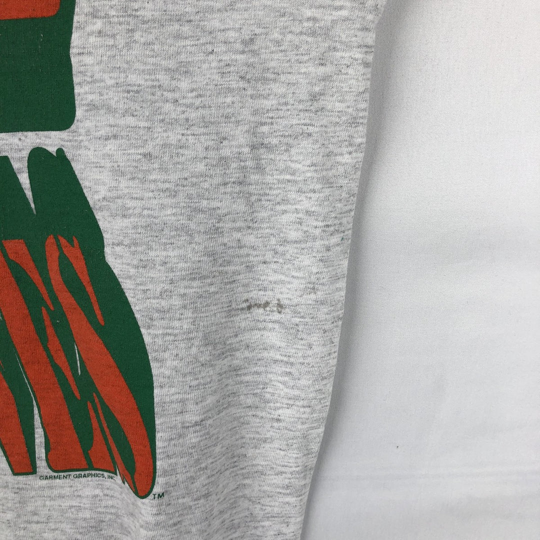 ~90'S College T-shirt, Men's Size L (approx.), Vintage unclear gray type Vintage Second Hand