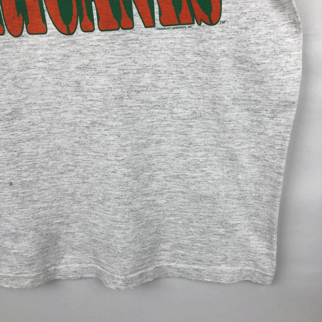 ~90'S College T-shirt, Men's Size L (approx.), Vintage unclear gray type Vintage Second Hand