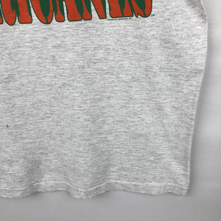 ~90'S College T-shirt, Men's Size L (approx.), Vintage unclear gray type Vintage Second Hand
