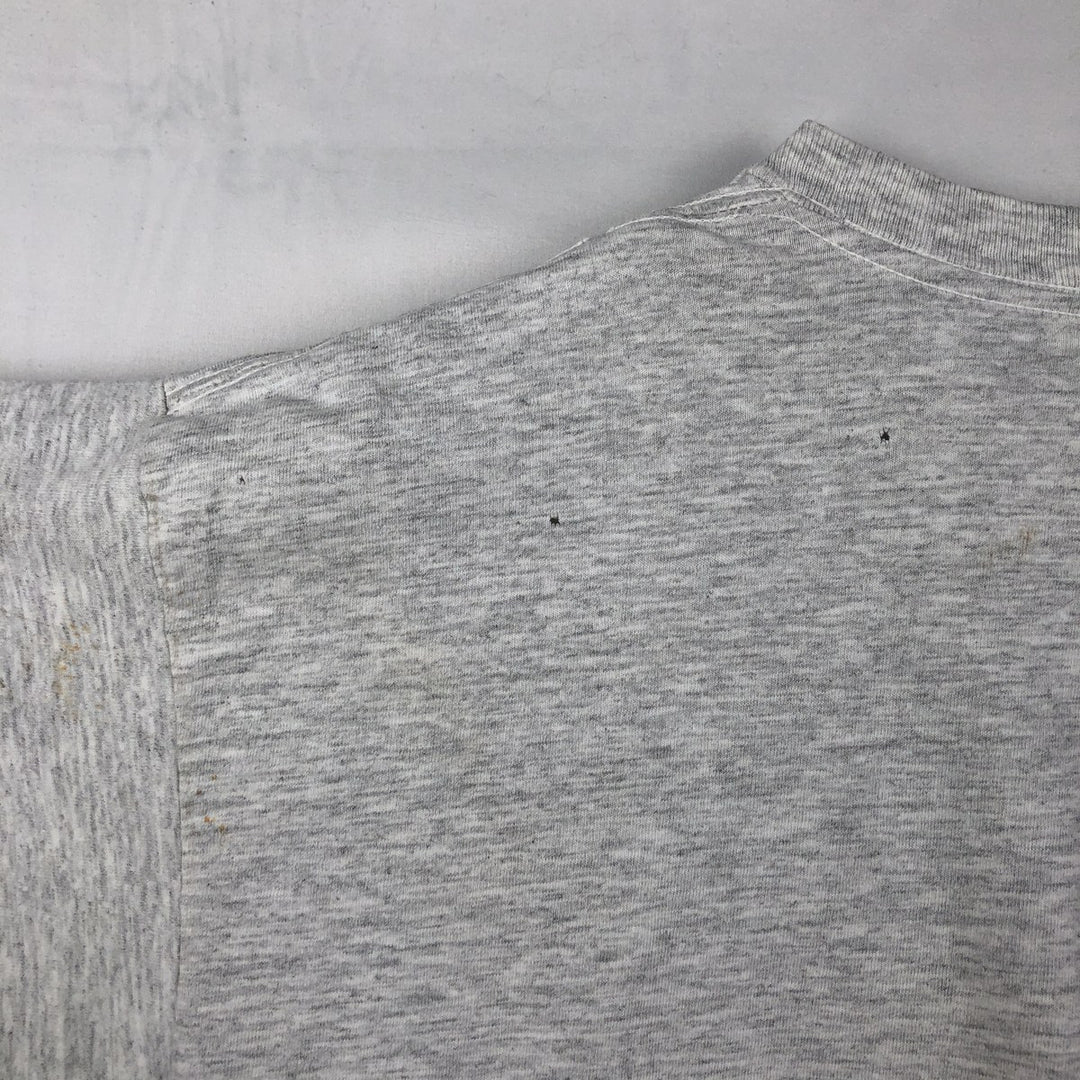 ~90'S College T-shirt, Men's Size L (approx.), Vintage unclear gray type Vintage Second Hand