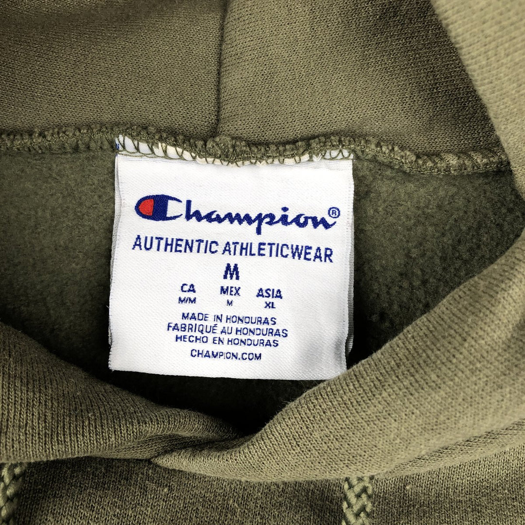 Champion ATHLETIC AUTHENTICWEAR Sweatshirt Pullover Hoodie, Men's Size M (approx.) cotton green type yellow green Vintage Second Hand