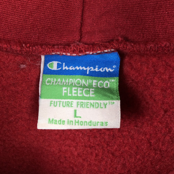 Champion ECO FLEECE College Sweatshirt Pullover Hoodie, Men's Size L cotton red type Vintage Second Hand