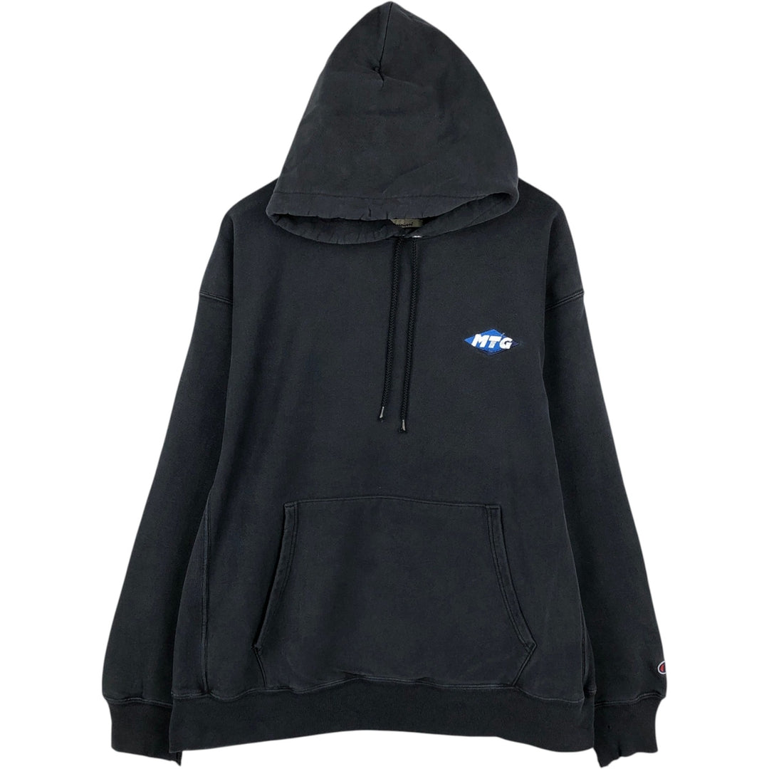 2000'S Champion Premium Reverse Weave Sweatshirt Pullover Hoodie, Men's XL cotton black type Vintage Second Hand