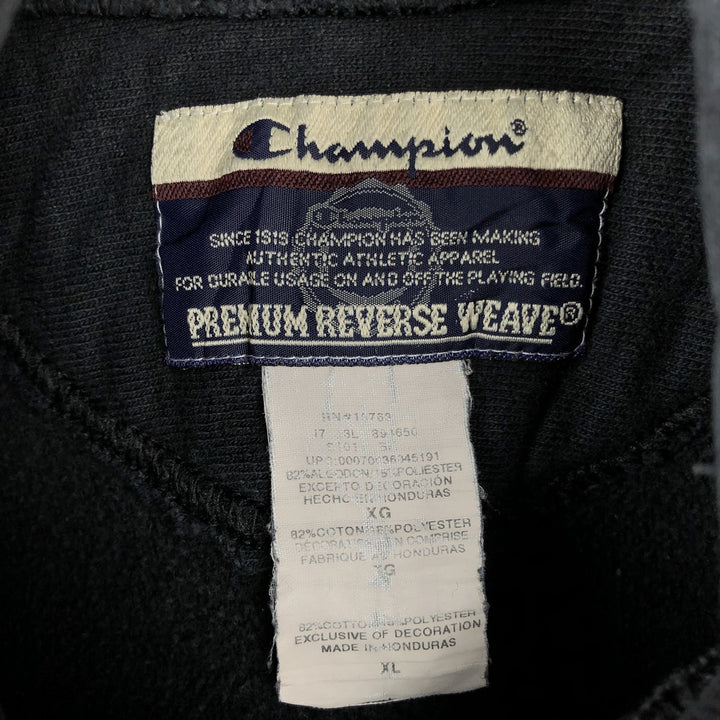 2000'S Champion Premium Reverse Weave Sweatshirt Pullover Hoodie, Men's XL cotton black type Vintage Second Hand